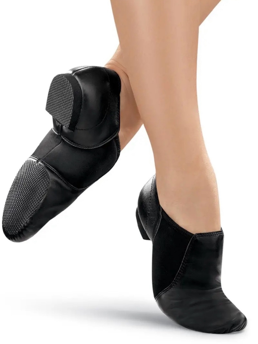 NEW Capezio Black Split-Sole Jazz Slip-On Leather Dance Shoes Adult 7 or 8.5 M